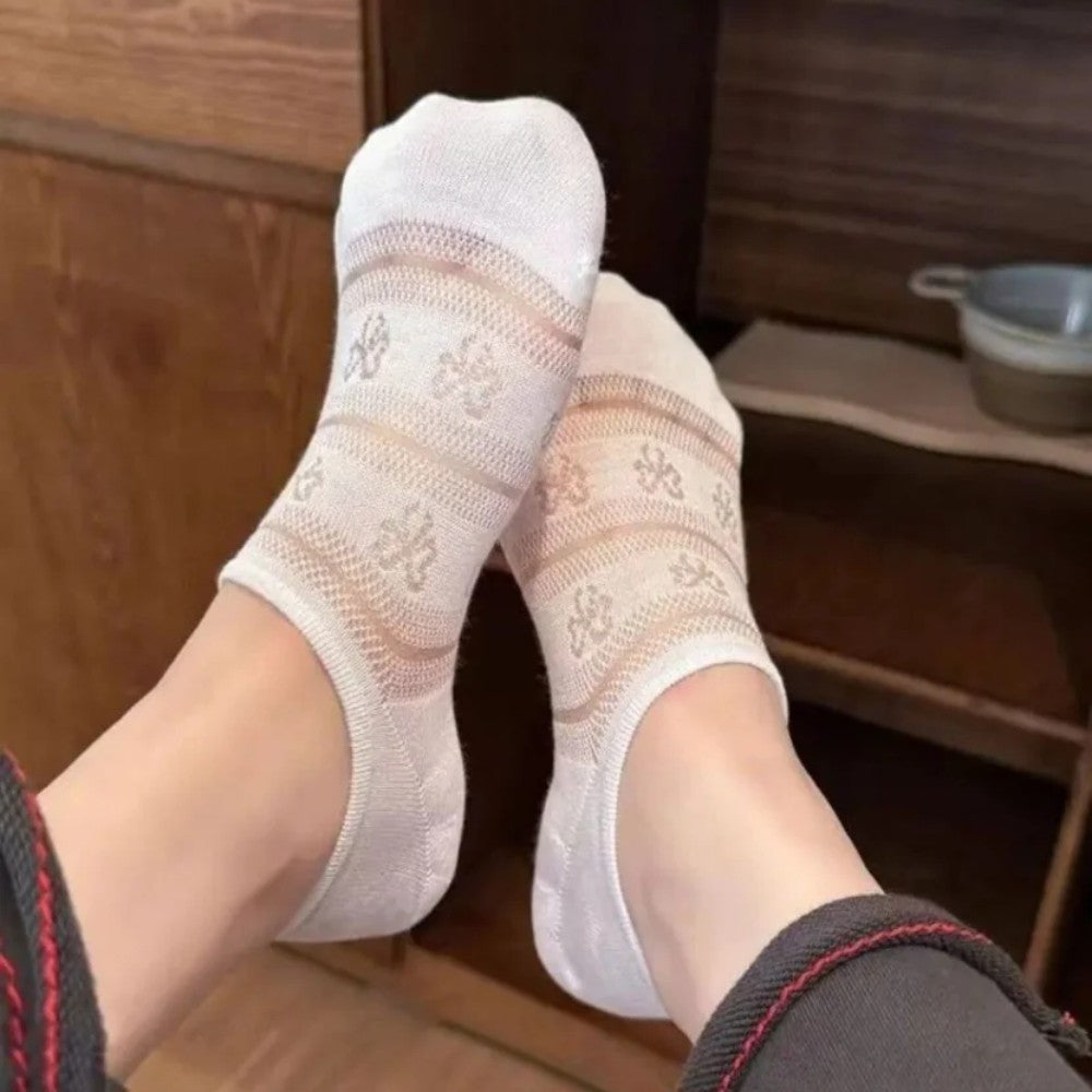 Kadın 4 Çift Premium Kalite Kelebek Desenli Babet Çorap