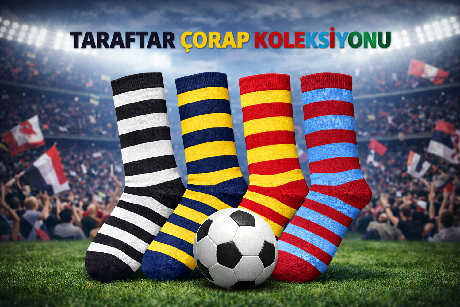 Taraftar Çorap Bileklik Hediye Seti