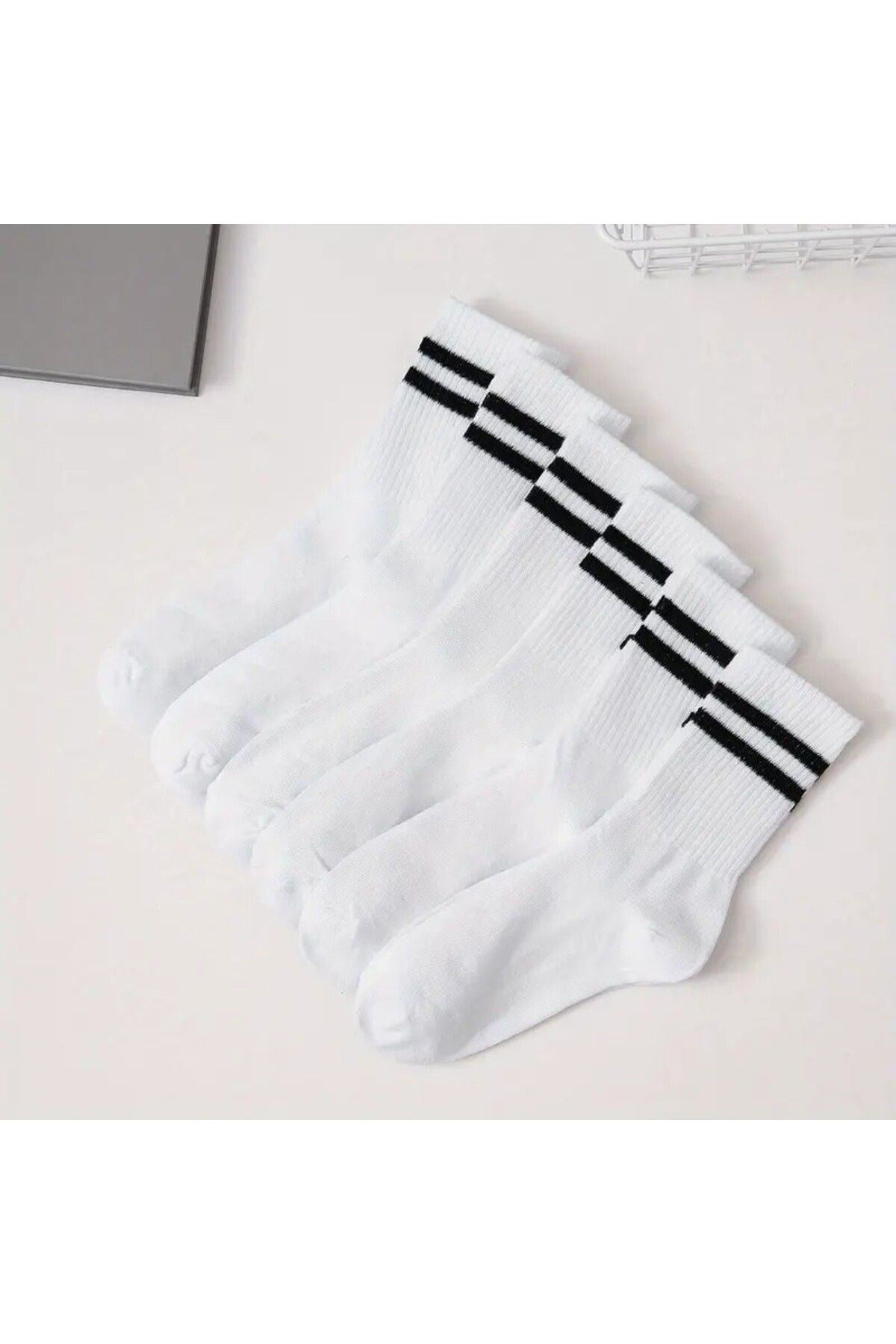 Unisex 5 Çift Premium Kalite Yüksek Pamuklu Kolej Çorap