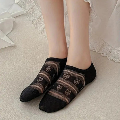 Kadın 4 Çift Premium Kalite Kelebek Desenli Babet Çorap